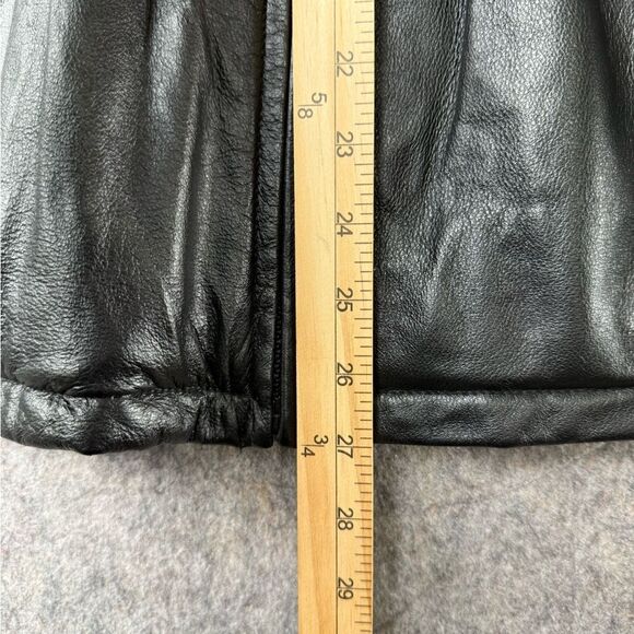 VINTAGE  Wilsons Women’s MAXIMA Black Leather Jacket Sz L Full Zip Mid Length - Picture 8 of 10